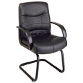 Office Star Visitors Black Leather Chair