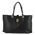 Bottega Veneta Woven Black Nappa Leather Tote