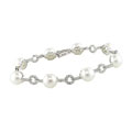 18k Gold FW Pearl & 3/5ct TDW Diamond Bracelet
