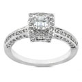 14k White Gold 1ct TDW Asscher Cut Diamond Ring (H-I,SI1)