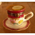 Limoges Hand-painted Tea Cup & Saucer Keepsake Box