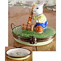 Limoges Hand-painted Rabbit Croquet Player Box