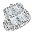 18k White Gold Aquamarine 3/4ct TDW Diamond Ring