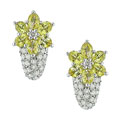 14k Gold 7/8ct TDW Diamond Yellow Sapphire Earrings