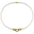 Cultured FW Pearl 1/4ct TDW Diamond Necklace (8-10mm)