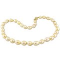 14k Gold Cultured Golden South Sea Pearl Necklace (8-10mm)