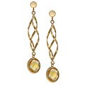 14k Yellow Gold Citrine Drop Earrings