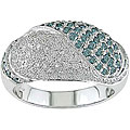 14k Gold Blue & White 1 1/6ct TDW Diamond Ring