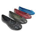 Bamboo by Journee Quilted Patent Ballet Flats