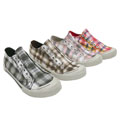 Bamboo by Journee Plaid Canvas Slip-on Shoes