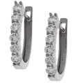 14k White Gold 1ct TDW Diamond Hoop Earrings ( I-J, SI3 )