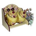 Floral Garden Hand Painted 2-piece Jar Set w/ Rack