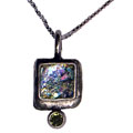 Petite Roman Glass Necklace w/ Peridot or Pearl