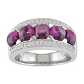 14k Gold Cabochon Rhodolite 1/4ct TDW Diamond Ring