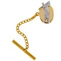 Men's Oval Two-tone Tie Tac with Golfer