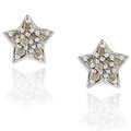 Sterling Silver 1/8ct TDW Diamond Star Earrings