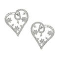 14k White Gold 1 1/2ct TDW Diamond Heart Earrings