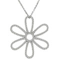 18k White Gold 3/4ct TDW Diamond Flower Necklace