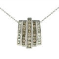 14k Gold 1-1/3ct TDW White/ Cognac Diamond Necklace (HI, SI2-I1)