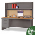 Marvel 60-inch Single Pedestal Steel Desk with Open Shelf