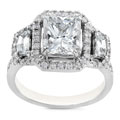 18k White Gold 3 1/3ct TDW Certified Diamond Ring