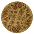 Heritage Beige Wool Floral Rug (8' Round)
