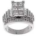 14k White Gold 3ct TDW Diamond Ring