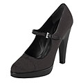 Prada Brown Logo Canvas Platform Pumps
