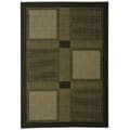 Courtyard Patio Sand Black Rug (6'7 x 9'6)
