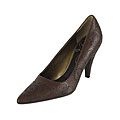 Prada Brown Floral Stitched Leather Pumps