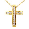 10k Yellow Gold 1/3ct TDW Diamond Cross Pendant