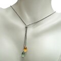 Sterling Silver Amethyst Citrine Lariat Necklace