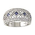 14k White Gold 1/5ct TDW Diamond Sapphire Ring (Set of 3)