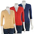 Kersh Women's 3/4 Sleeve Cardigan Sweater
