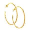 14k Gold-plated Sterling Silver CZ Hoop Earrings