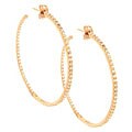 14k Rose Gold-plated CZ Hoop Earrings