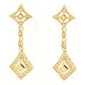 14k Gold-plated Sterling Silver CZ Drop Earrings