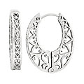 Sterling Silver Filigree Hoop Earrings