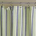 Blue and Green Stripe Cotton Shower Curtain