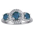 14k White Gold 2ct TDW Diamond Micro Pave Ring
