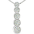 14k White Gold 1/4ct TDW Diamond Journey Necklace (H-I,I1-I2)