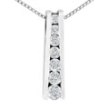 14k White Gold 1/4ct TDW Diamond Journey Necklace (H-I,SI2)