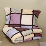 Colorblock Microsuede Down Alternative Blanket Set