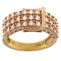 Maddy Emerson 'Buckle Up' Rosetone Buckle CZ Ring