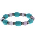 Turquoise & Rose Quartz Bangle Bracelet