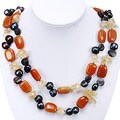 Handmade Pearl, Crystal and Aventurine Necklace