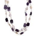 Handmade Pearl, Amethyst and Seashell Necklace