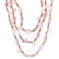 Handmade Pearl Rose Quartz Crystal Necklace