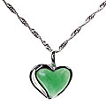 Handmade Sterling Silver Jade Heart Pendant