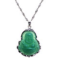 Handmade Jade and Sterling Silver Buddha Pendant
